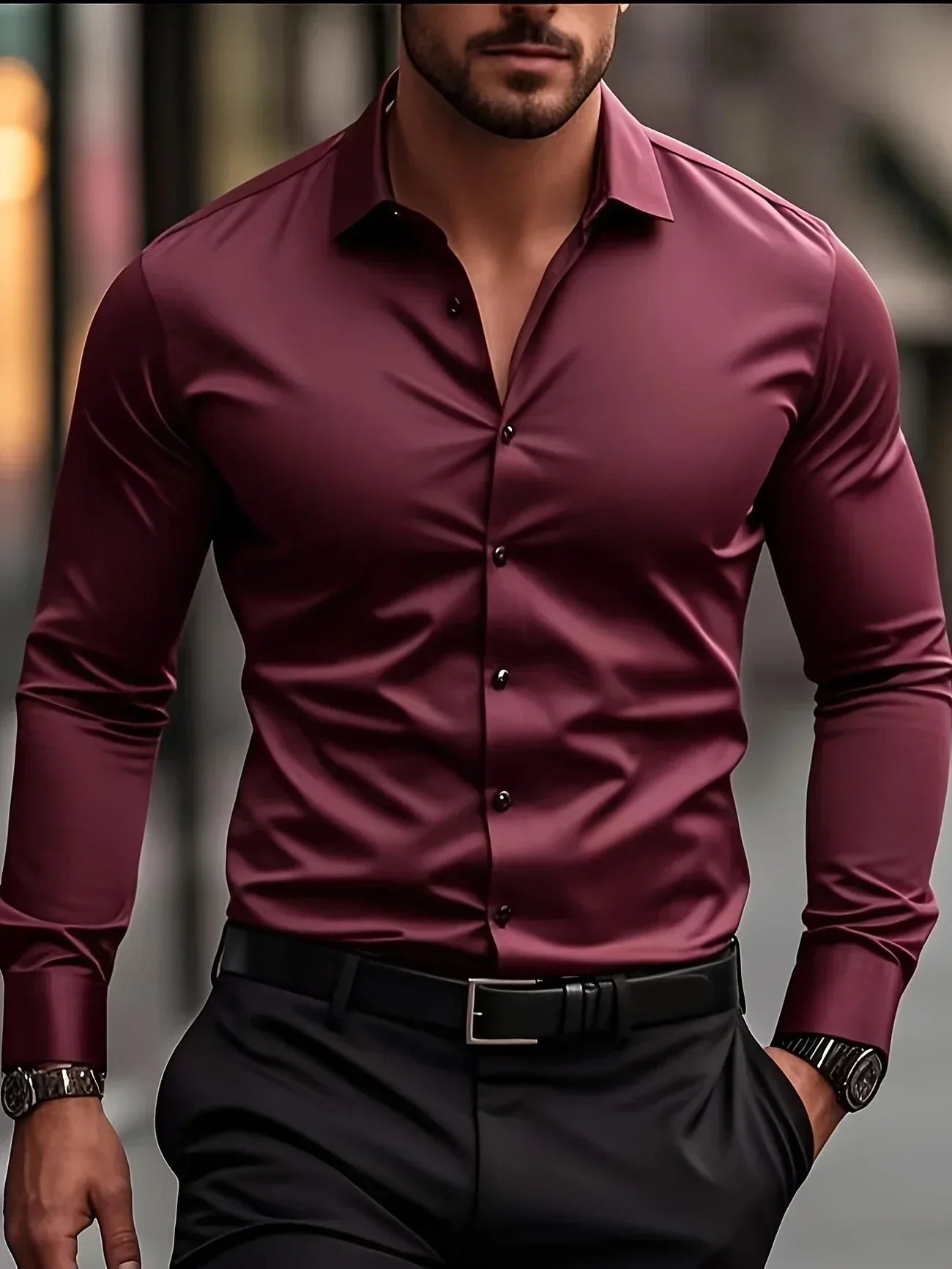 Castorini™ | Elegante camicia a maniche lunghe con bottoni