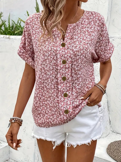 Castorini™ | Blusa Chic con Stampa Floreale