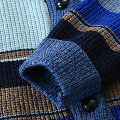 Castorini™ | Giacca Maglione con Risvolto a Colori