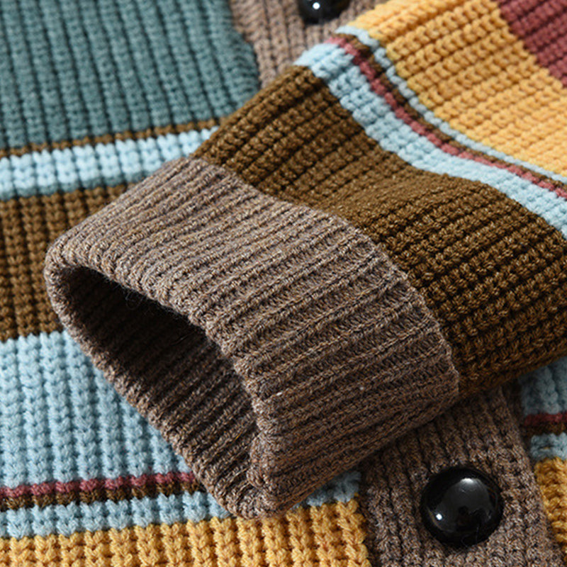 Castorini™ | Giacca Maglione con Risvolto a Colori