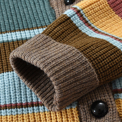 Castorini™ | Giacca Maglione con Risvolto a Colori