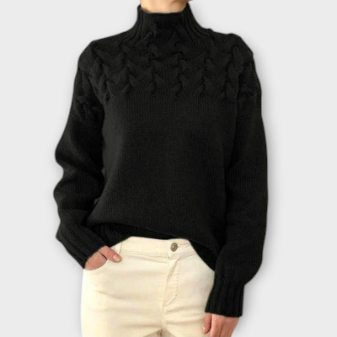 Castorini™ | Women's Sweater with Cable Knit Detail
