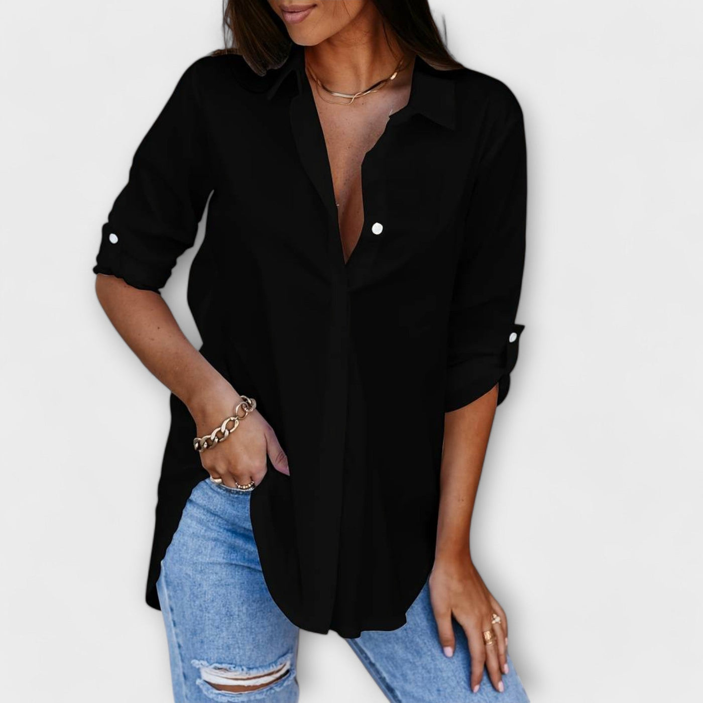 Castorini™ | blusa rilassata con scollatura a V