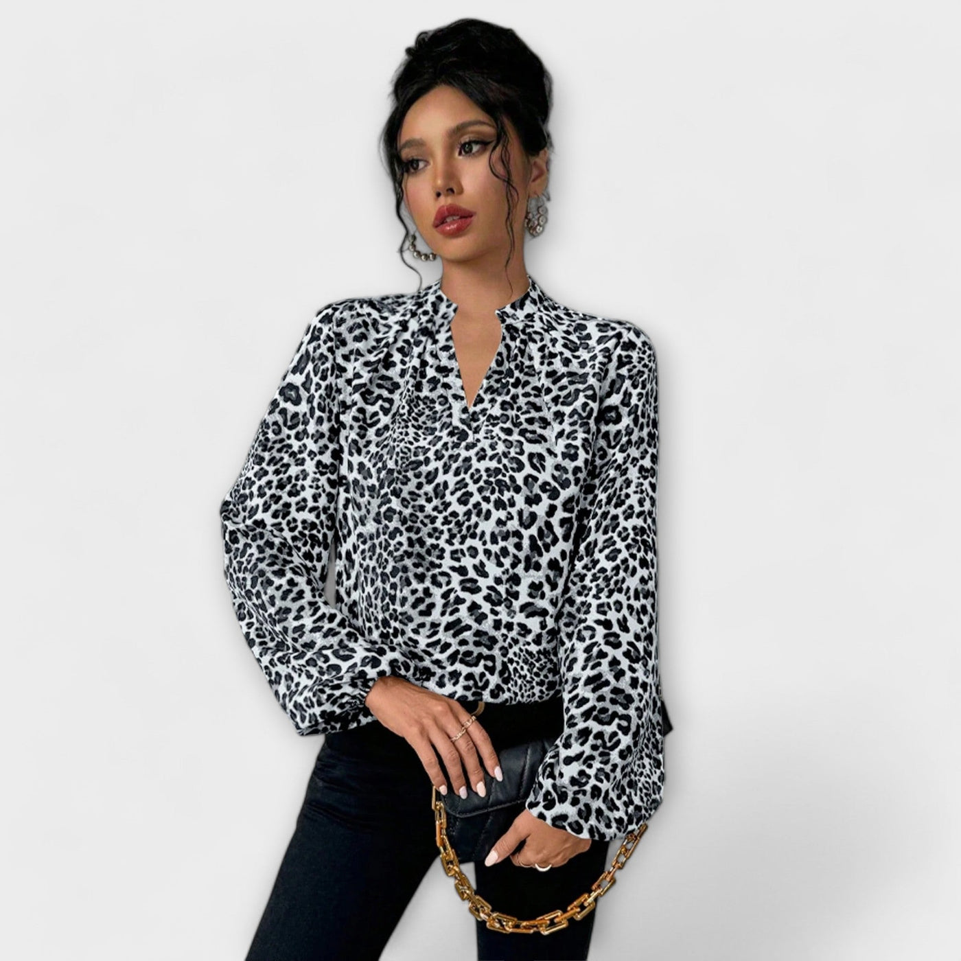 Castorini™ | Blusa elegante con stampa leopardata