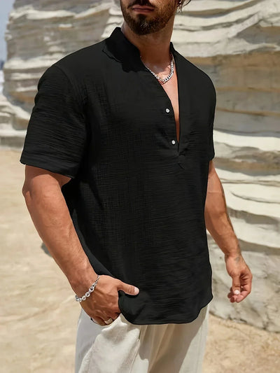 Castorini™ | Camicia estiva elegante con collo alto