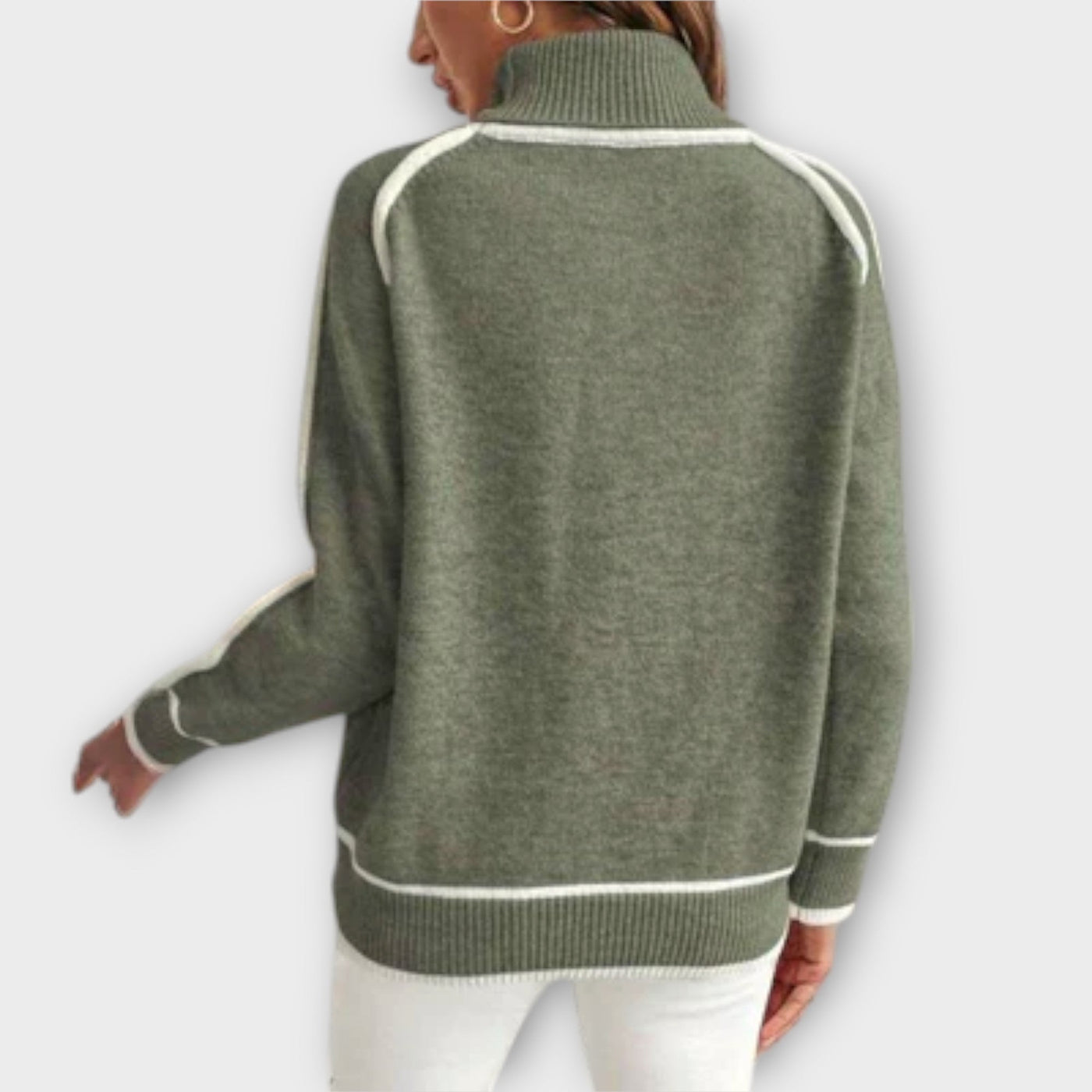 Castorini™ | Luxurious Olive Green Knit Sweater