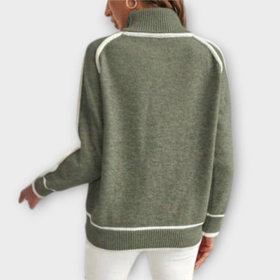 Castorini™ | Luxurious Olive Green Knit Sweater