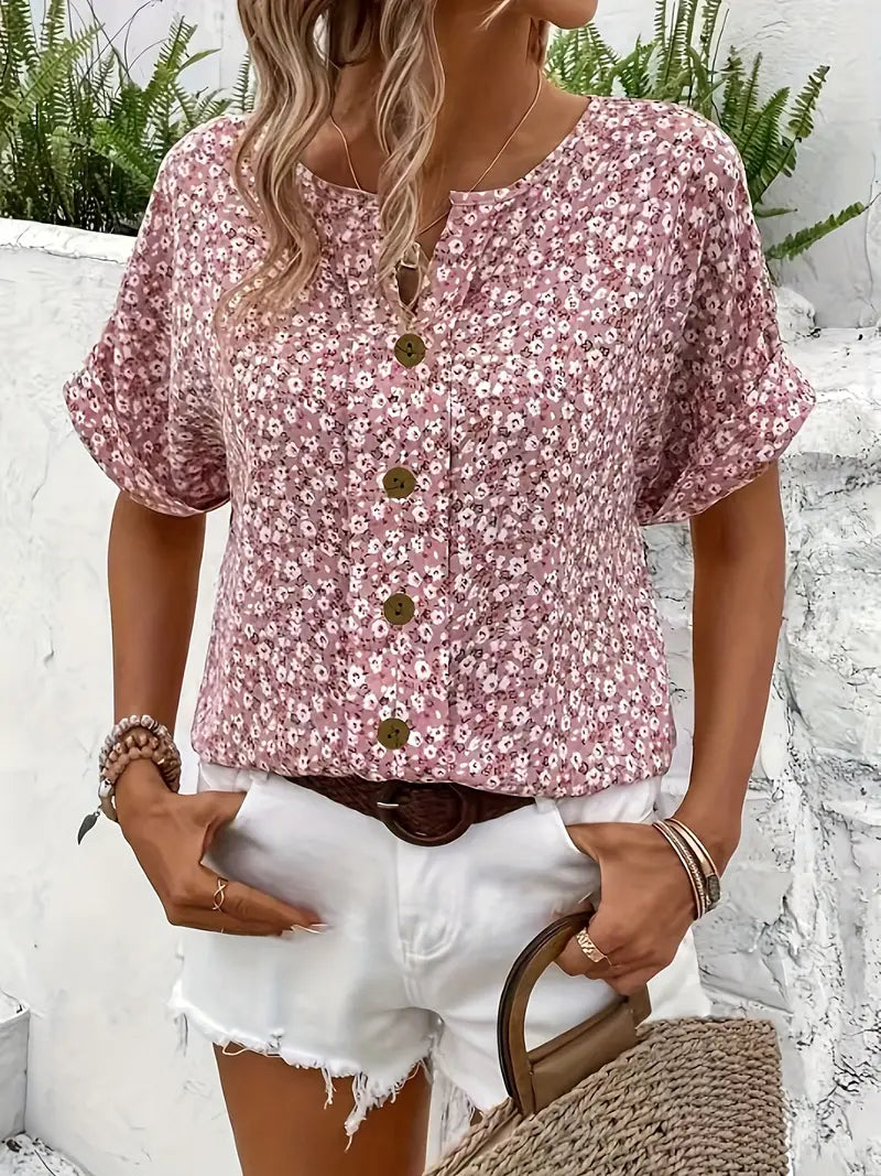 Castorini™ | Blusa Chic con Stampa Floreale
