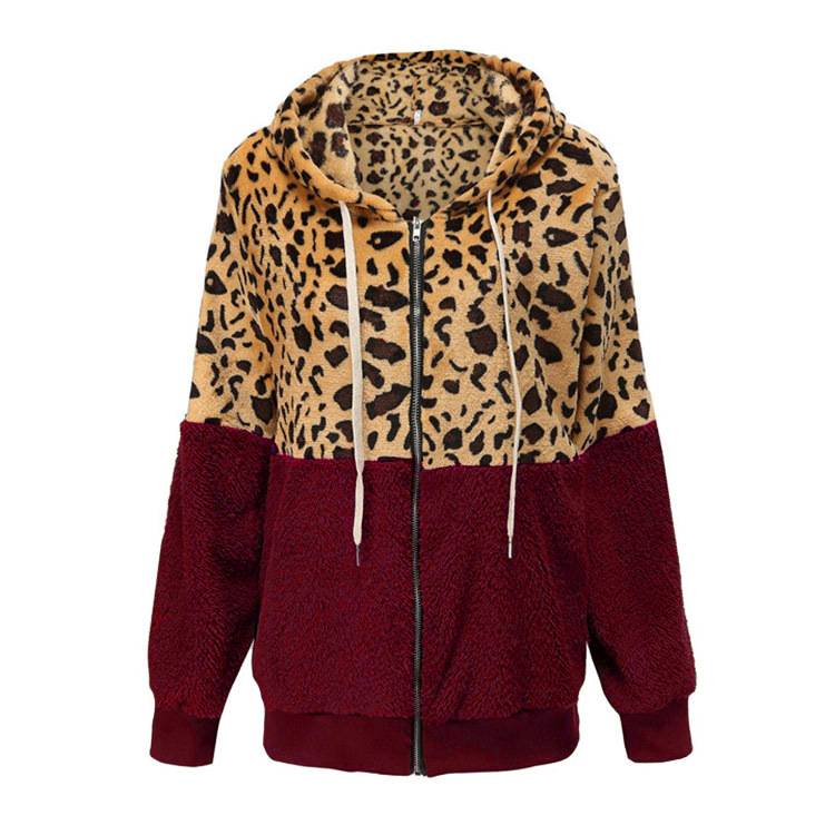 Castorini™ | Fleece Hoodie with Leopard Design