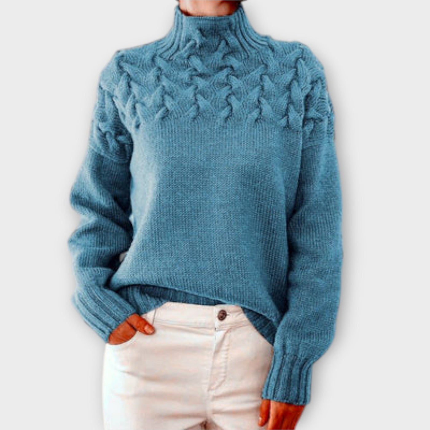 Castorini™ | Women's Sweater with Cable Knit Detail