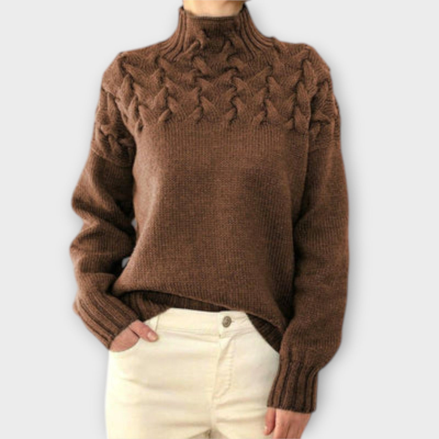 Castorini™ | Women's Sweater with Cable Knit Detail
