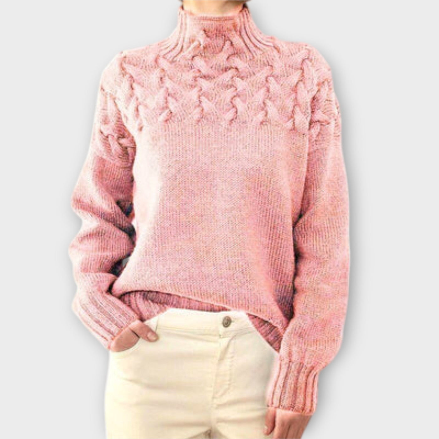 Castorini™ | Women's Sweater with Cable Knit Detail