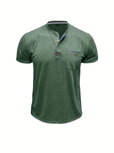 Castorini™ | T-shirt elegante con colletto rotondo e tasca