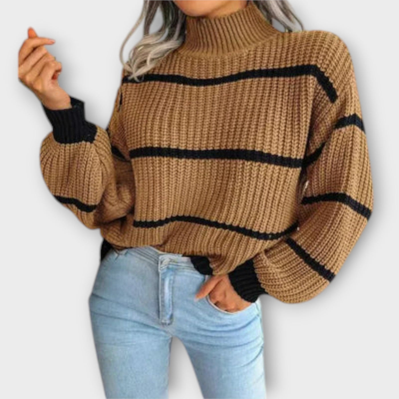 Castorini™ | Turtleneck Sweater with Stripes