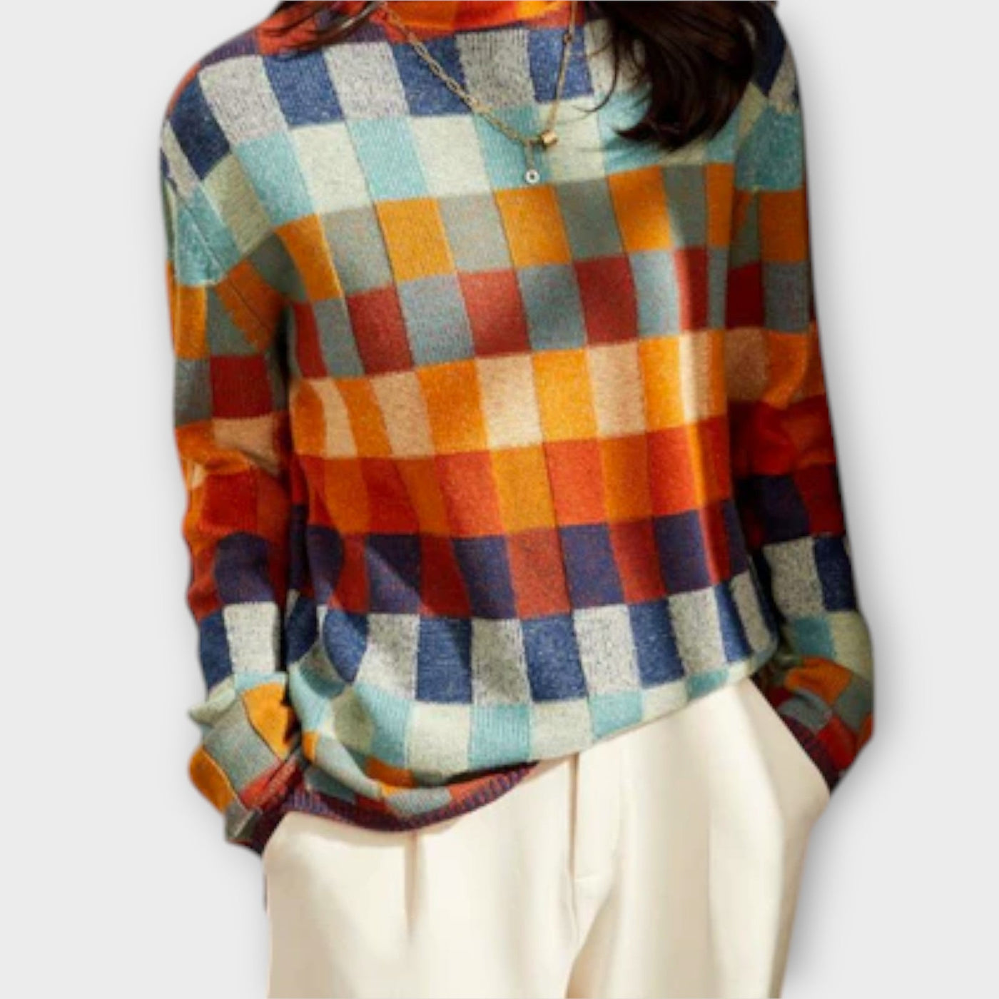 Castorini™ | Patchwork Turtleneck Sweater