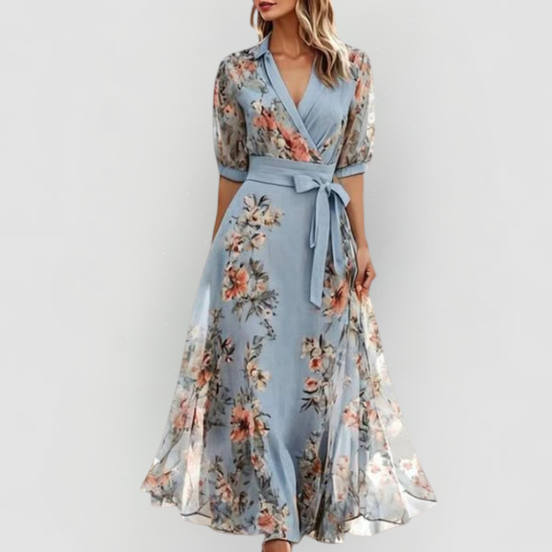 Castorini™ | ABITO MIDI FLORALE CON SCOLLO A V