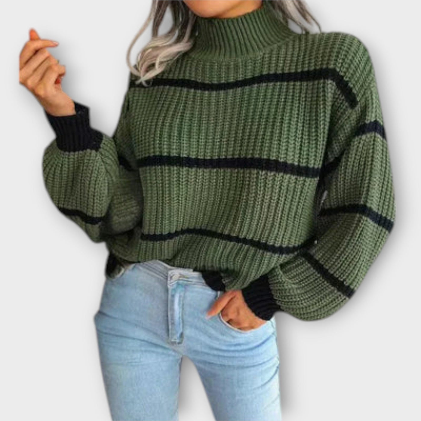 Castorini™ | Turtleneck Sweater with Stripes