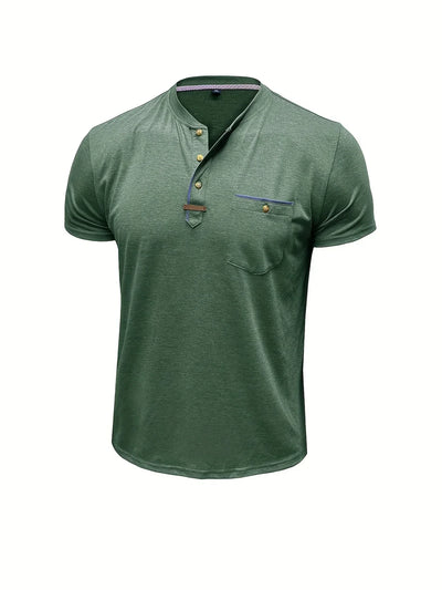 Castorini™ | T-shirt elegante con colletto rotondo e tasca