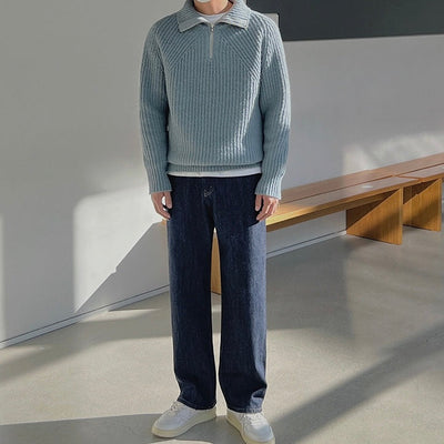 Castorini™ | Pullover Azure a quarti di zip.