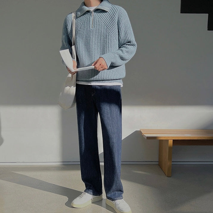 Castorini™ | Pullover Azure a quarti di zip.