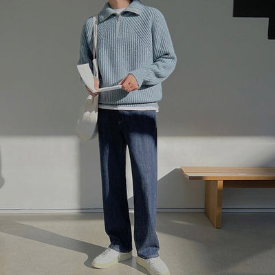 Castorini™ | Pullover Azure a quarti di zip.